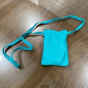 Tanner’s Alley crossbody purse, hand crafted genuine leather, teal